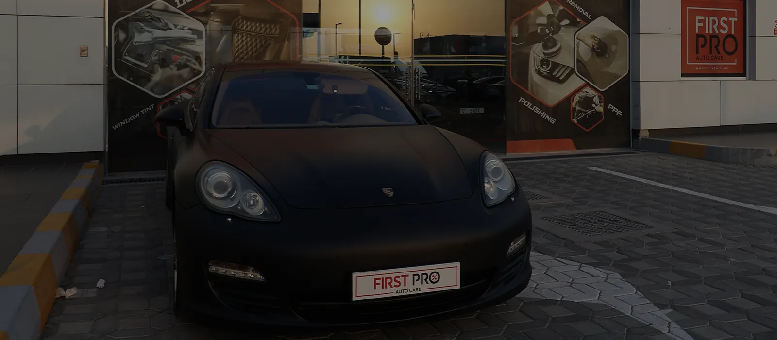 Full car wash and exterior cleaning at First Pro Al Khan Branch